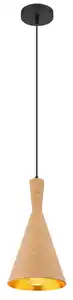 Hängeleuchte Ludmilla in Multicolor max. 40 Watt, Braun, Schwarz, Goldfarben