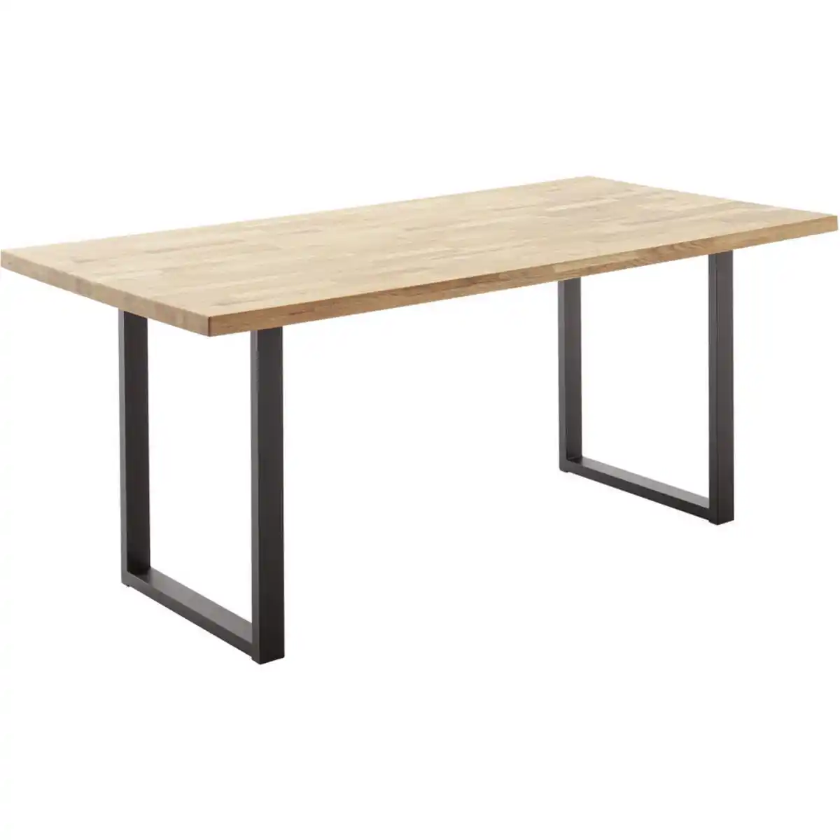 Bild 1 von Carryhome Esstisch, Schwarz, Wildeiche, Holz, Eiche, massiv, rechteckig, U-Form, eckig, 75x75x120 cm, in verschiedenen Größen erhältlich, Gestellauswahl, Esszimmer, Tische, Esstische