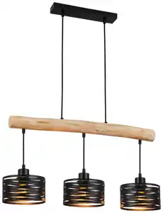 Hängeleuchte Guiseppe in Schwarz max. 40 Watt