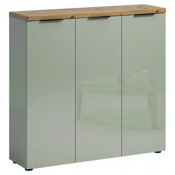 Bild 1 von Xora Schuhschrank Idea, Grün, Eiche, Metall, 10 Fächer, 120x115x34 cm, Beimöbel erhältlich, Garderobe, Schuhaufbewahrung, Schuhschränke