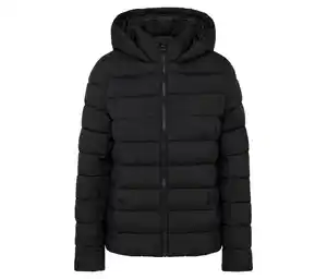 Steppjacke mit Kapuze, schwarz