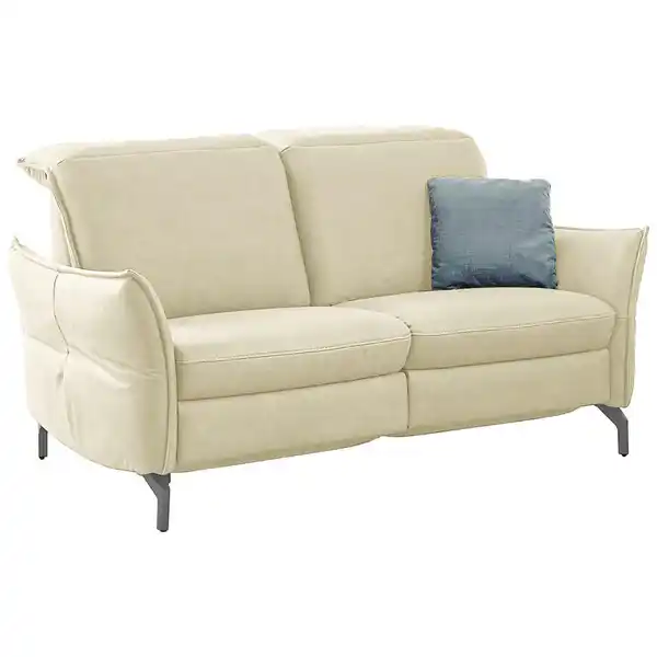 Bild 1 von Livetastic 2,5-Sitzer, Creme, Leder, Echtleder, Nappaleder, 185x89x109 cm, Made in EU, Hocker erhältlich, motorische Relaxfunktion, Armteil links, rechts, Wohnzimmer, Sofas & Couches, Sofas, 2-Sitze