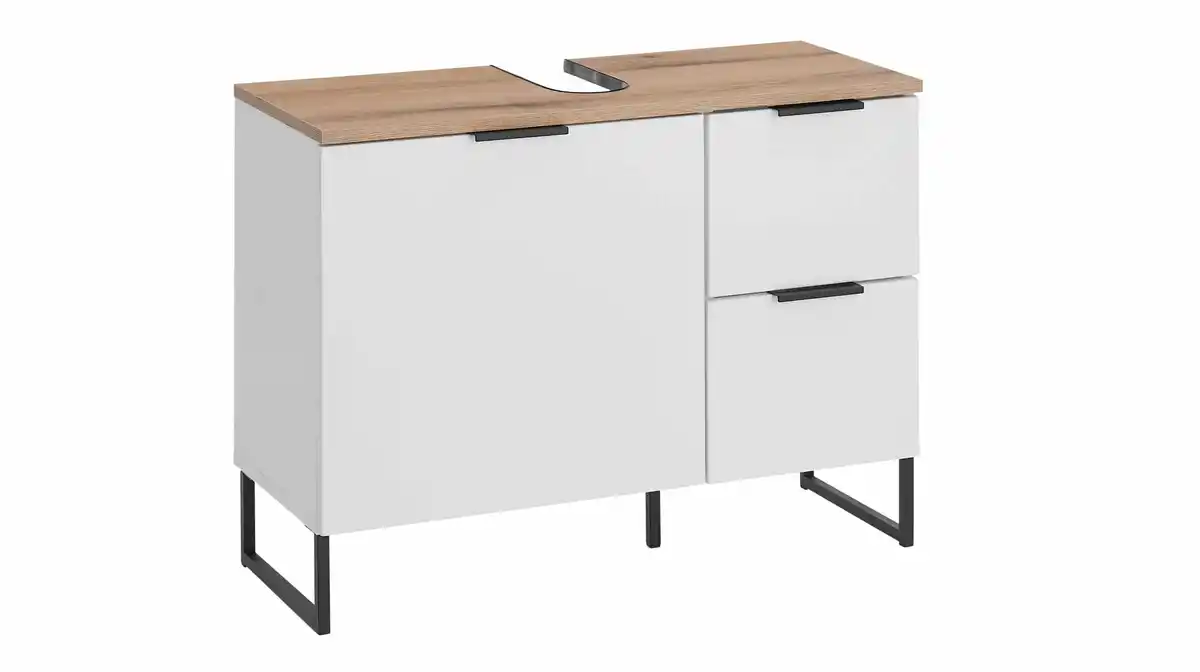 Bild 1 von Waschbeckenunterschrank weiß Eiche 80 cm - DALIA