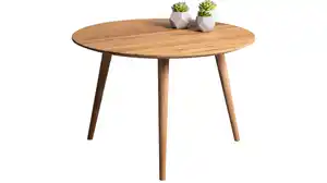 Couchtisch rund Wildeiche massiv geölt 75 x 75 cm - OSLO