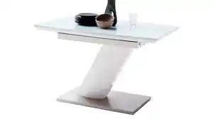 Esstisch 140 - 180 cm ausziehbar weiß hochglanz - GELINA