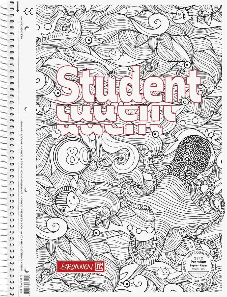 Bild 1 von BRUNNEN Collegeblock DIN A4 kariert »ZENart«
