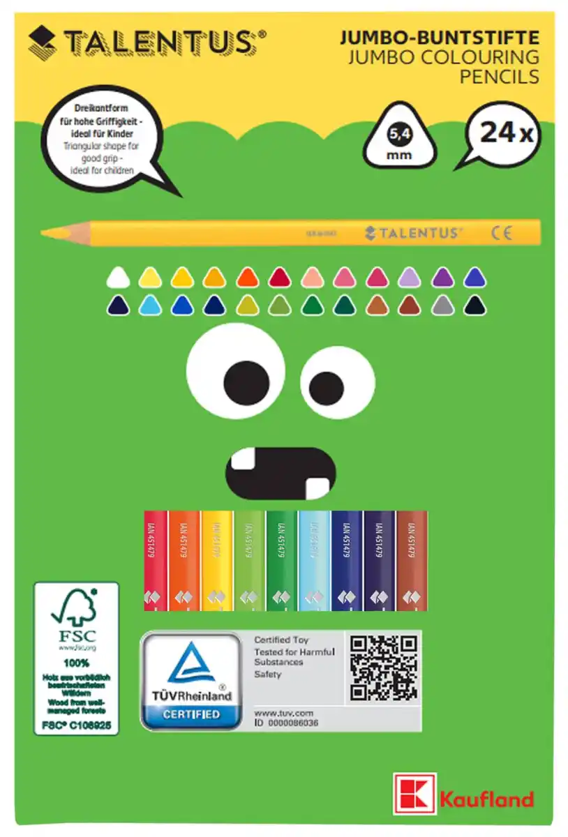 Bild 1 von TALENTUS® Jumbo-Buntstifte, 24-St.-Packg.