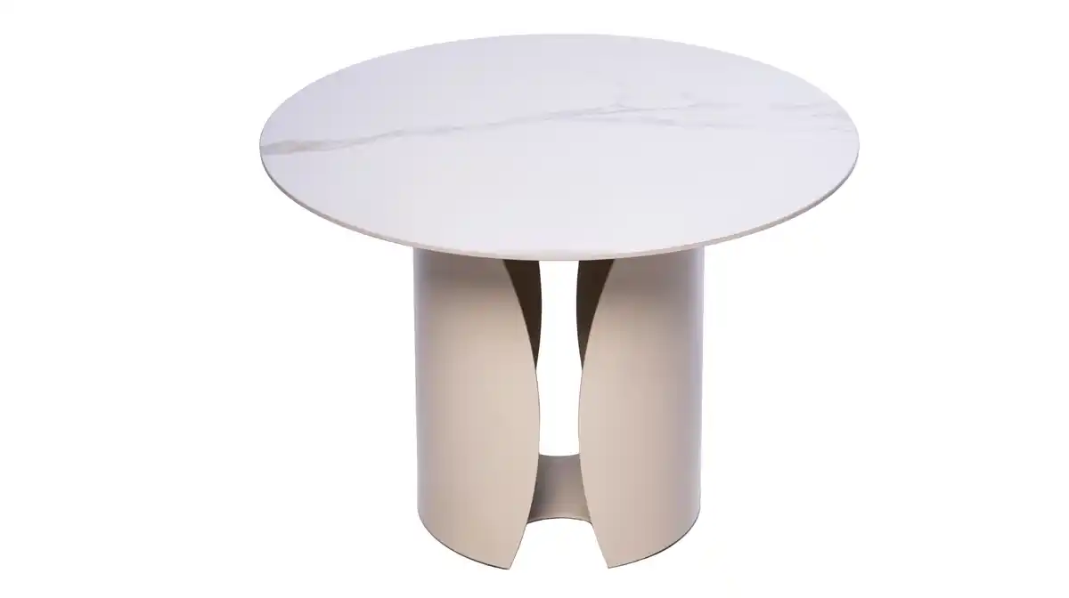 Bild 1 von Couchtisch Marmoroptik weiß hochglanz - rund - 60 x 60 cm - KIRA