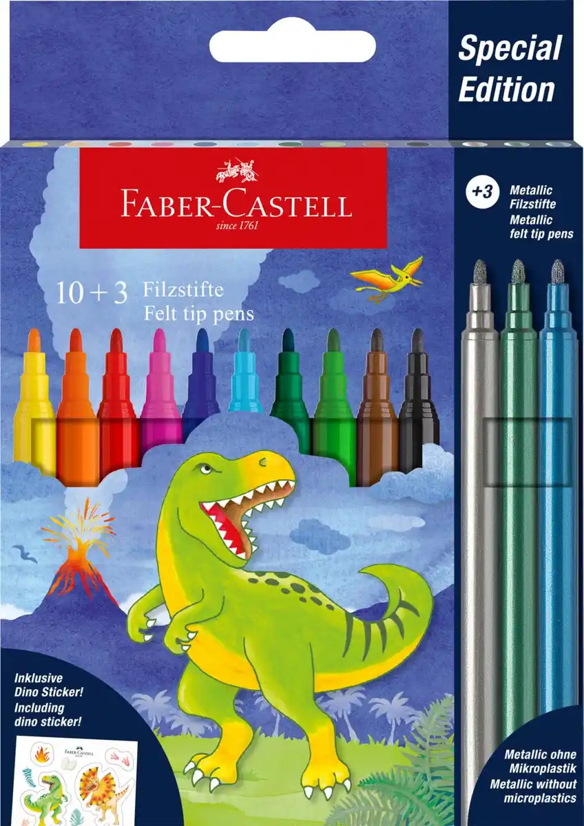 Bild 1 von FABER-CASTELL Filzstifte-Set »Dino« Special Edition - Metallic, 13-teilig