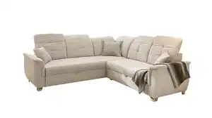 Ecksofa mit Schlaffunktion beige 263 cm Bettkasten - UDINE