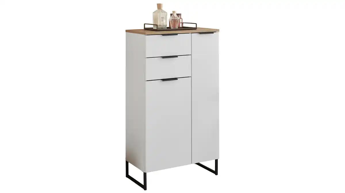 Bild 1 von Bad Unterschrank weiß Eiche 60 cm - 2 Schubladen - DALIA