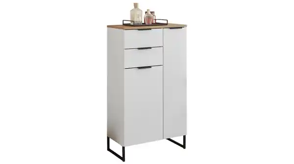 Bild 1 von Bad Unterschrank weiß Eiche 60 cm - 2 Schubladen - DALIA