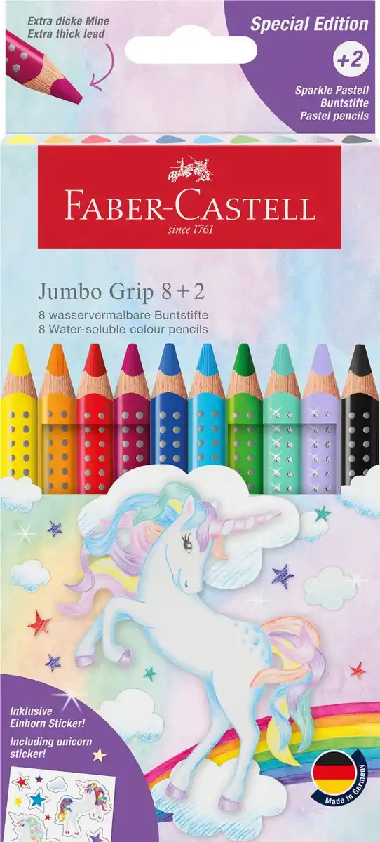 Bild 1 von FABER-CASTELL Jumbo-Buntstifte-Set Einhorn Special Edition - Pastell, 10-teilig
