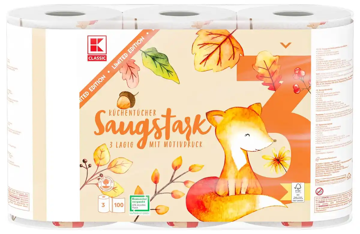 Bild 1 von K-CLASSIC Küchentücher Saugstark Limited Edition »Sommer«, Packg. = 3 x 100 Blatt