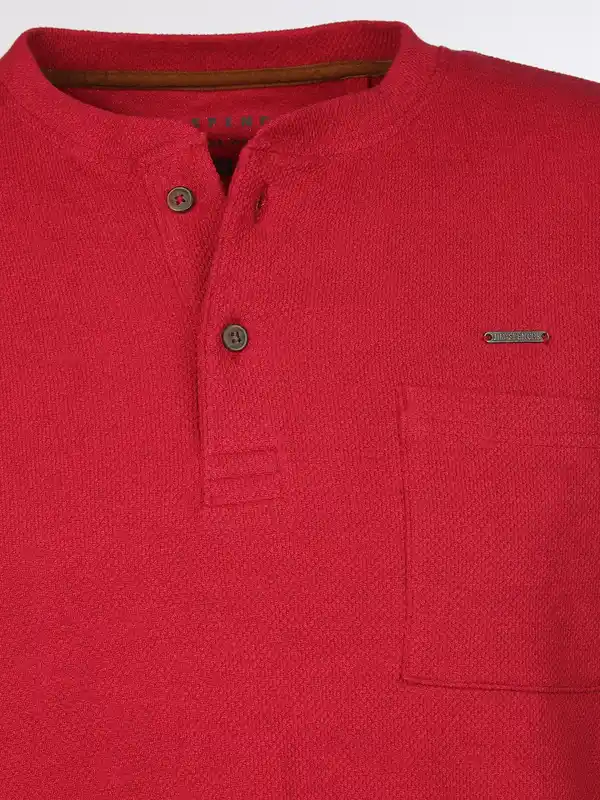 Bild 3 von Herren Henleyshirt in Waffeloptik Rot