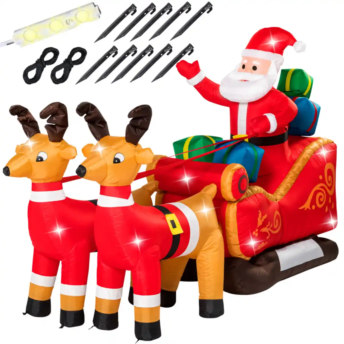 Bild 1 von Aufblasbarer LED-Weihnachtsmann mit Schlitten