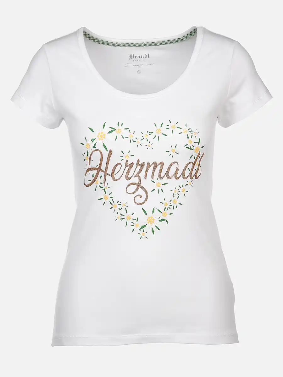 Bild 1 von Damen T-Shirt mit Trachtenmotiv Weiß
