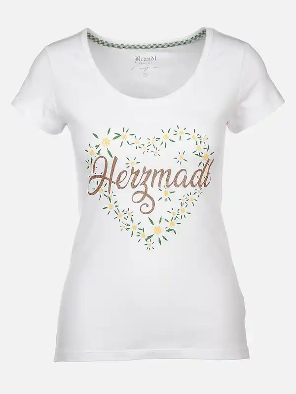Bild 1 von Damen T-Shirt mit Trachtenmotiv Weiß