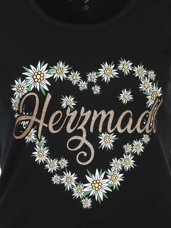 Bild 4 von Damen T-Shirt mit Trachtenmotiv Schwarz