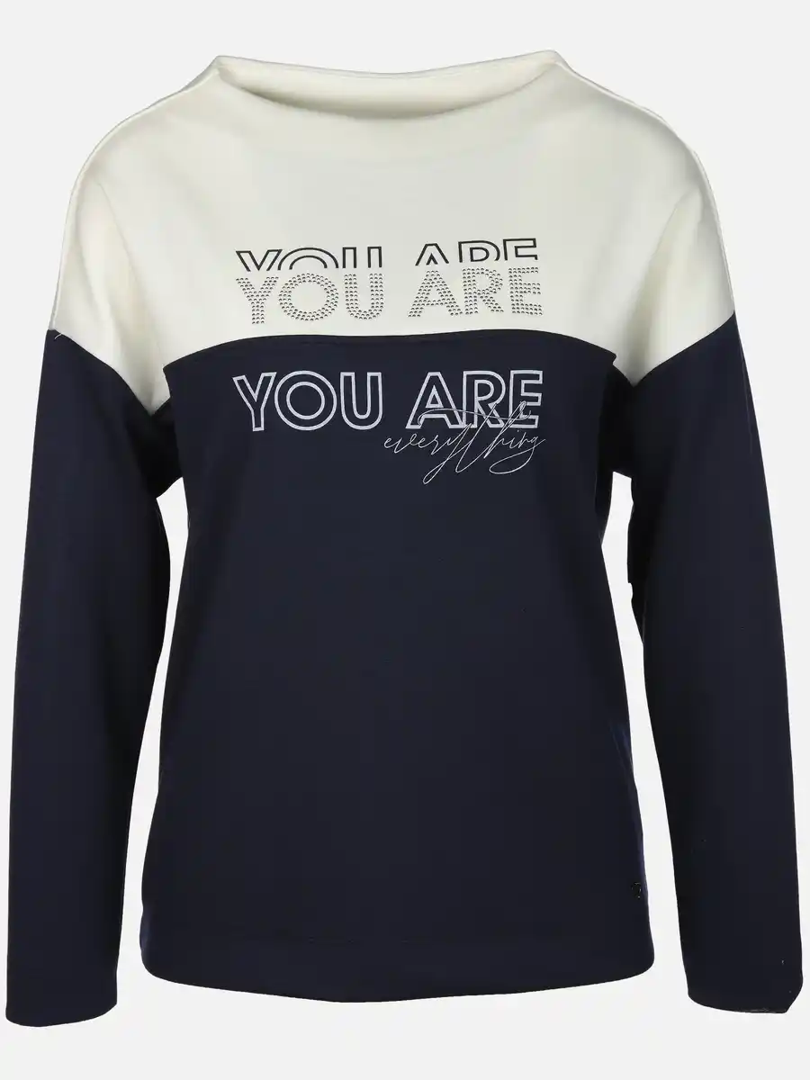 Bild 1 von Damen Sweatshirt mit Print und Glitzernieten Marine