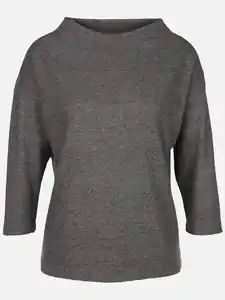 Damen Flauschshirt mit 3/4 langem Arm Grau