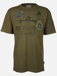Herren T-Shirt mit auffälligem Print Oliv