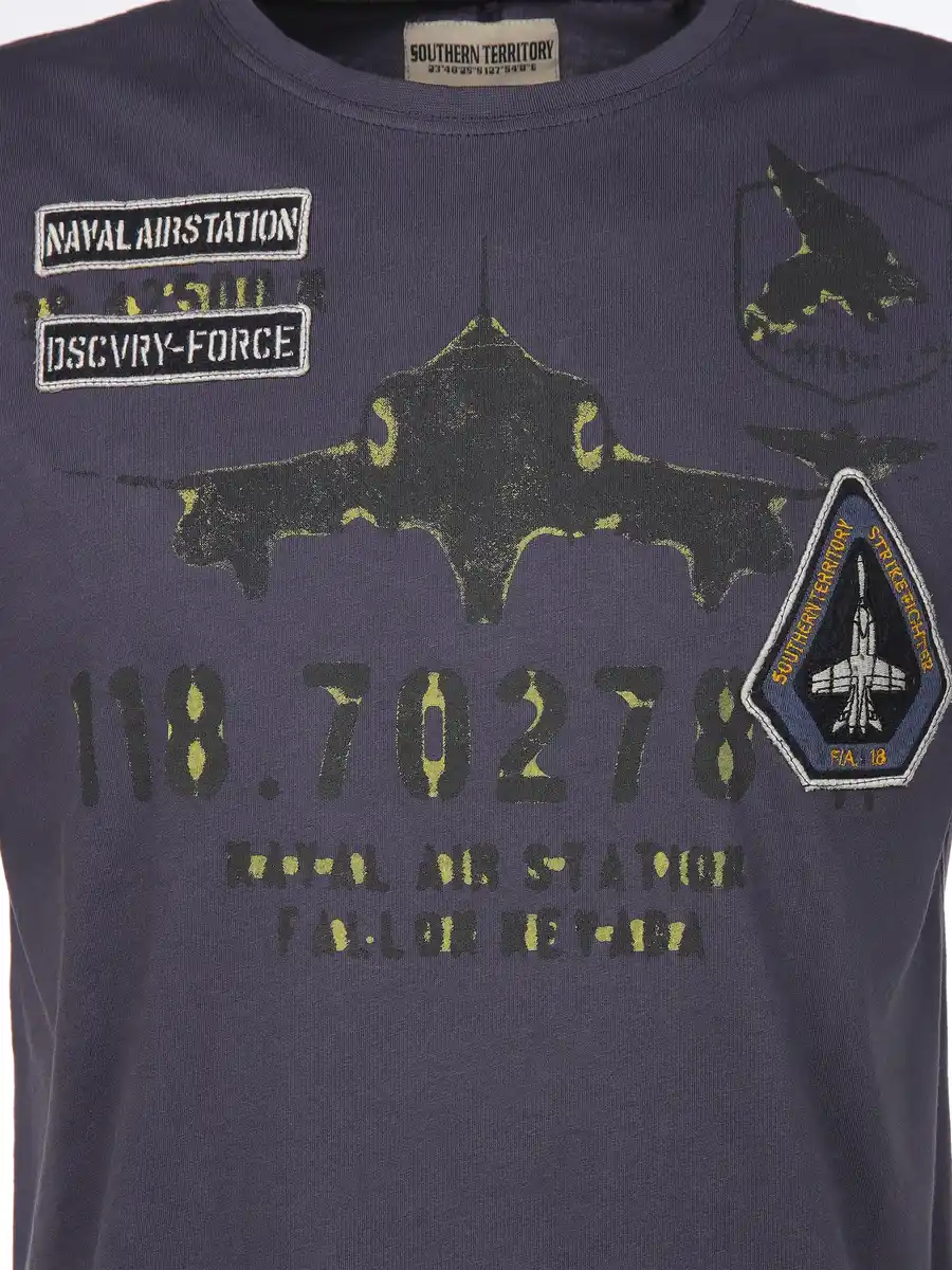 Bild 3 von Herren T-Shirt mit auffälligem Print Blau