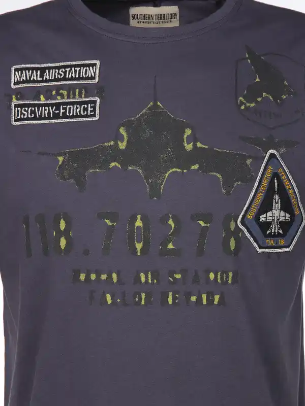 Bild 3 von Herren T-Shirt mit auffälligem Print Blau