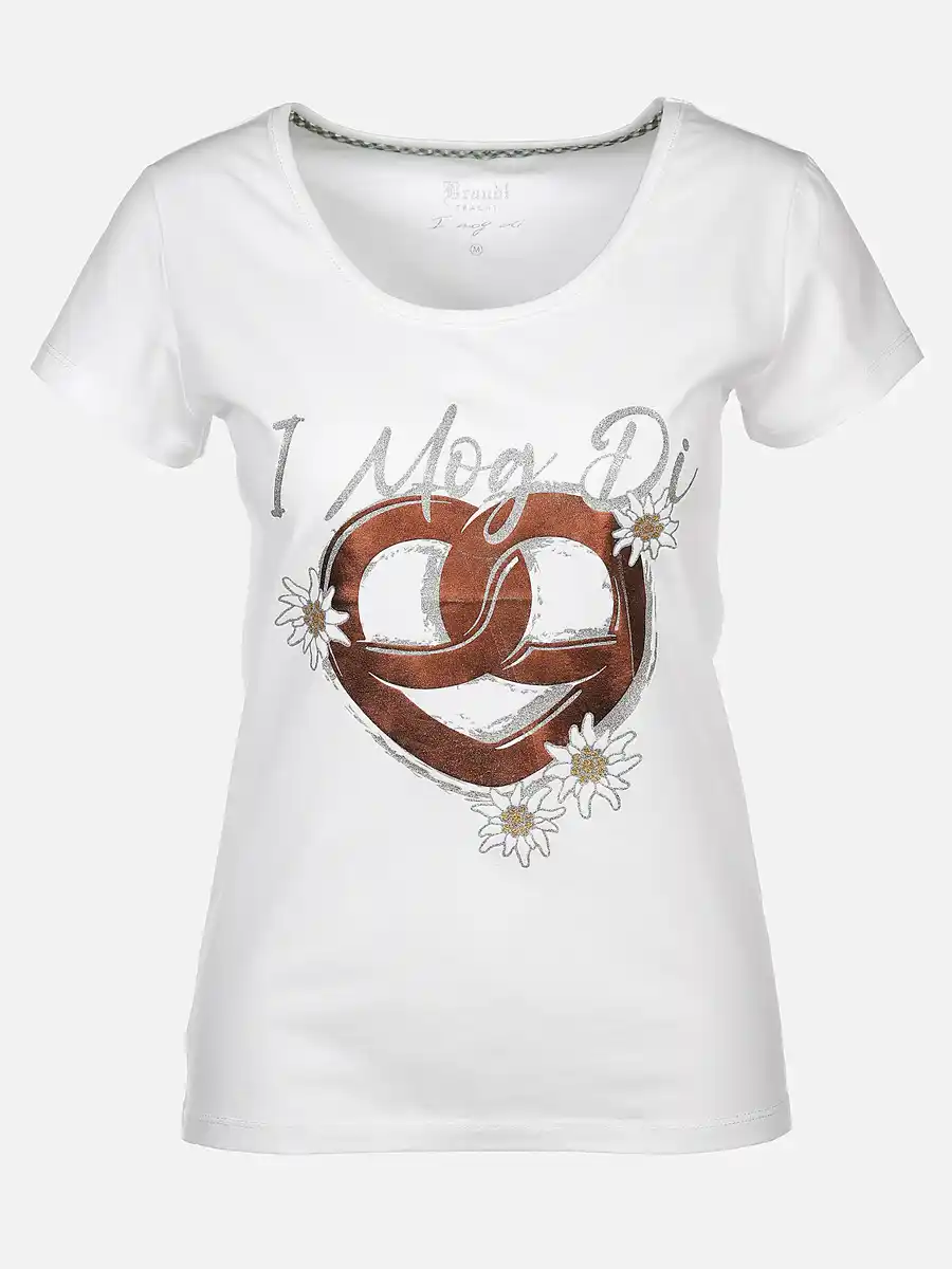 Bild 1 von Damen T-Shirt mit Trachtenmotiv Weiß