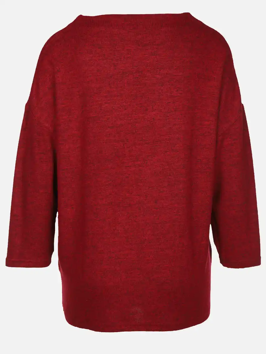 Bild 2 von Damen Flauschshirt mit 3/4 langem Arm Rot