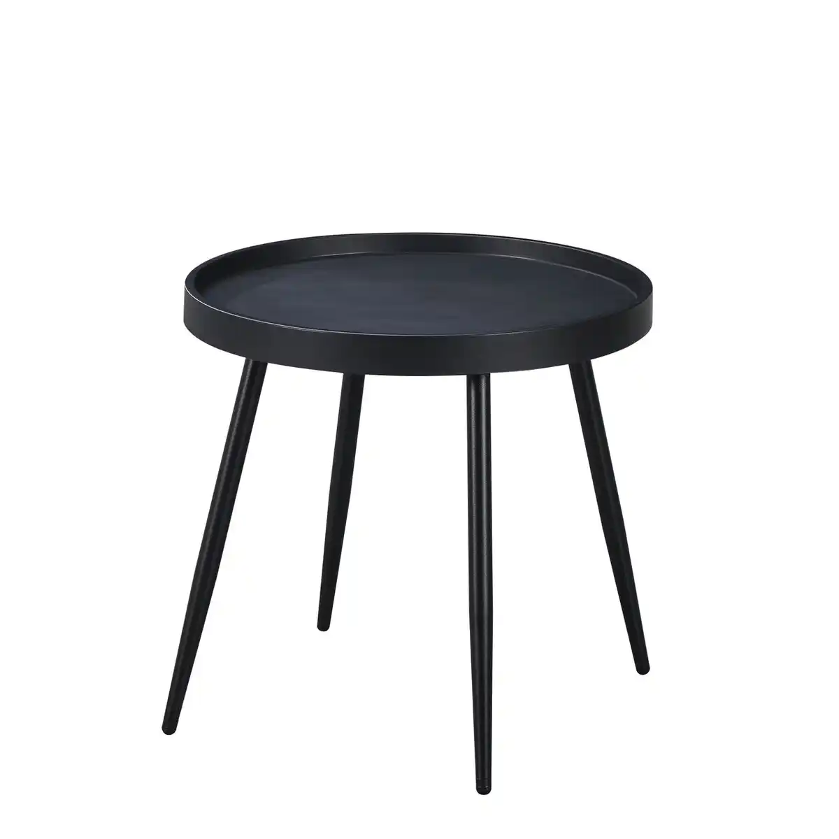 Bild 1 von Beistelltisch mit Metallbeinen und Pulverbeschichtung, ca. 49,5 x 49,5 x 47,5 cm - Schwarz