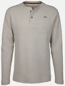 Herren Henleyshirt in Waffeloptik Grau
