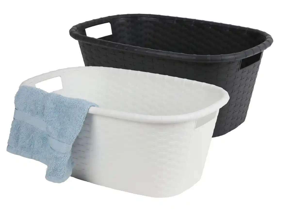 Bild 1 von Wäschewanne Flechtoptik Weiß oder Anthrazit