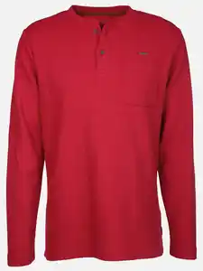 Herren Henleyshirt in Waffeloptik Rot