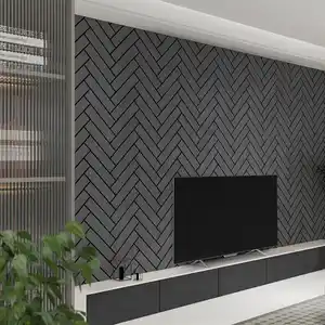 Home Deluxe Akustikpaneel Fischgrätenoptik VEGA Black Oak 6er Set - 80 x 40 cm