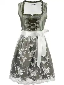 Damen Dirndl mit Spitzenschürze Grün