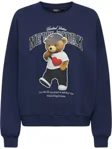 Only ONLLINDA L/S BEAR O-NECK CS Sweatshirt Marine