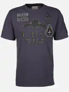 Herren T-Shirt mit auffälligem Print Blau