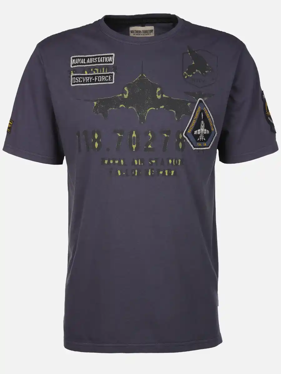 Bild 1 von Herren T-Shirt mit auffälligem Print Blau