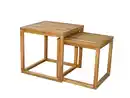 Bild 1 von 2er Beistelltische für Sofa aus Akazienholz – Braun