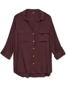 Vero Moda VMBUMPY L/S SHIRT NEW Bluse Rot