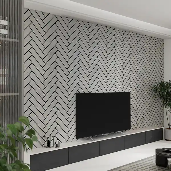 Bild 2 von Home Deluxe Akustikpaneel Fischgrätenoptik VEGA Grey Oak 9er Set - 80 x 40 cm