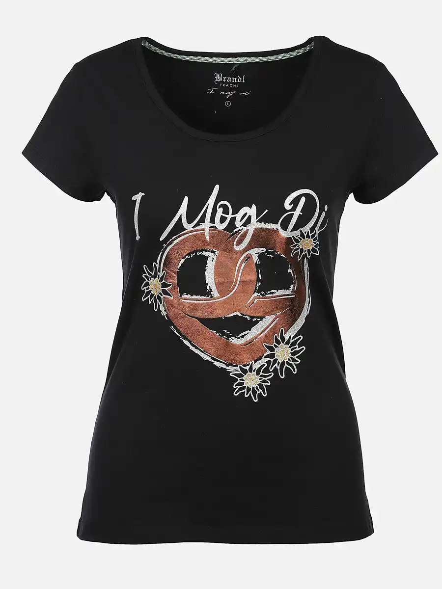 Bild 1 von Damen T-Shirt mit Trachtenmotiv Schwarz