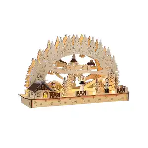 monzana® Weihnachts-LED-Schwibbogen Winterdorf