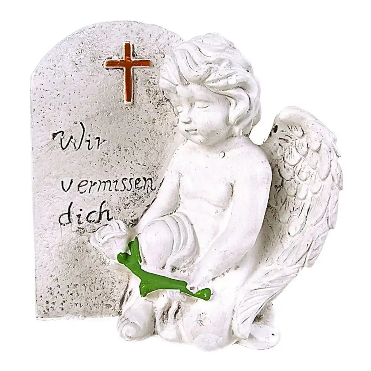 Bild 1 von Grab-Spruchstein Engel mit Rose 17x20,5x10cm