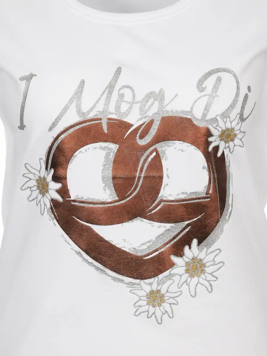 Bild 3 von Damen T-Shirt mit Trachtenmotiv Weiß