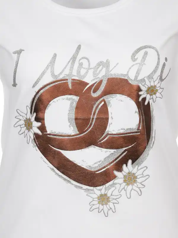 Bild 3 von Damen T-Shirt mit Trachtenmotiv Weiß