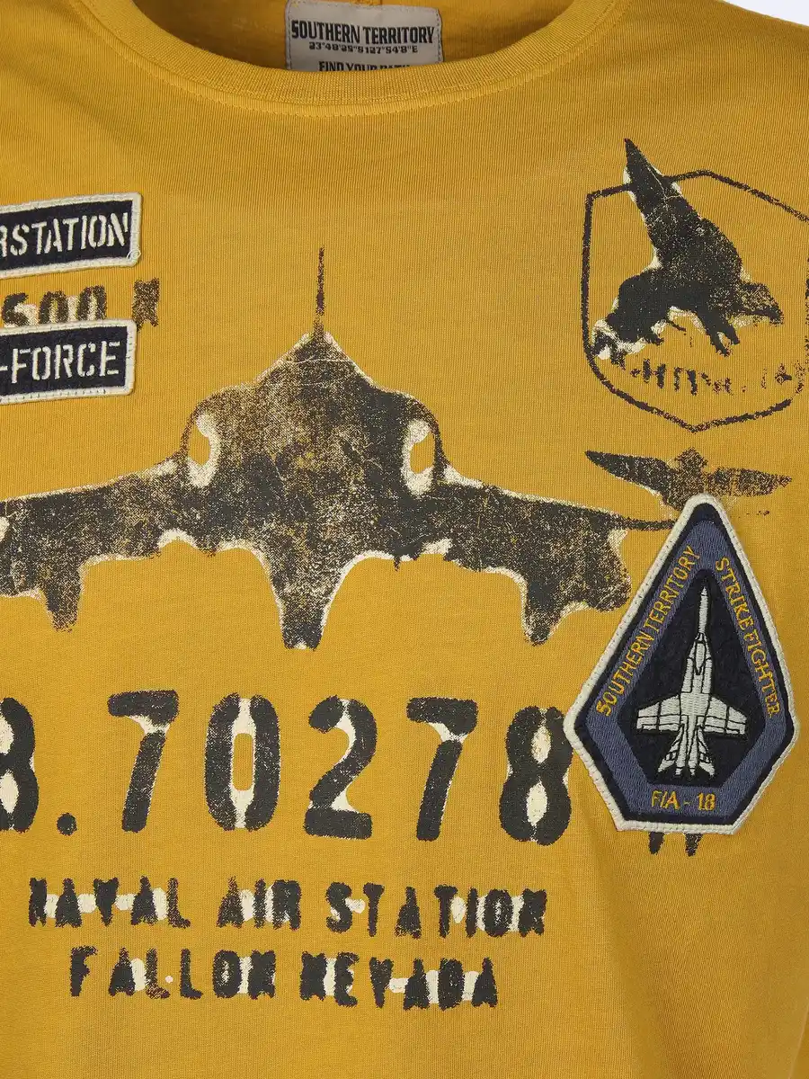 Bild 3 von Herren T-Shirt mit auffälligem Print Gelb