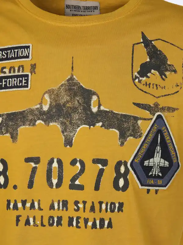 Bild 3 von Herren T-Shirt mit auffälligem Print Gelb