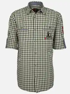 Herren Trachtenhemd im Karo-Look Oliv